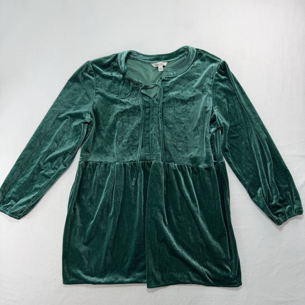The Pioneer Women L Women's Velvet  Dressy Longsleeve Blouse